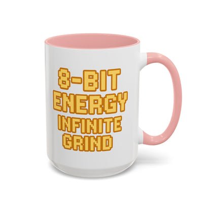8-Bit Energy Infinite Grind, Cool Gaming Gift, Retro Video Game Cup, Perfect for Gamers, Fun Office Mug