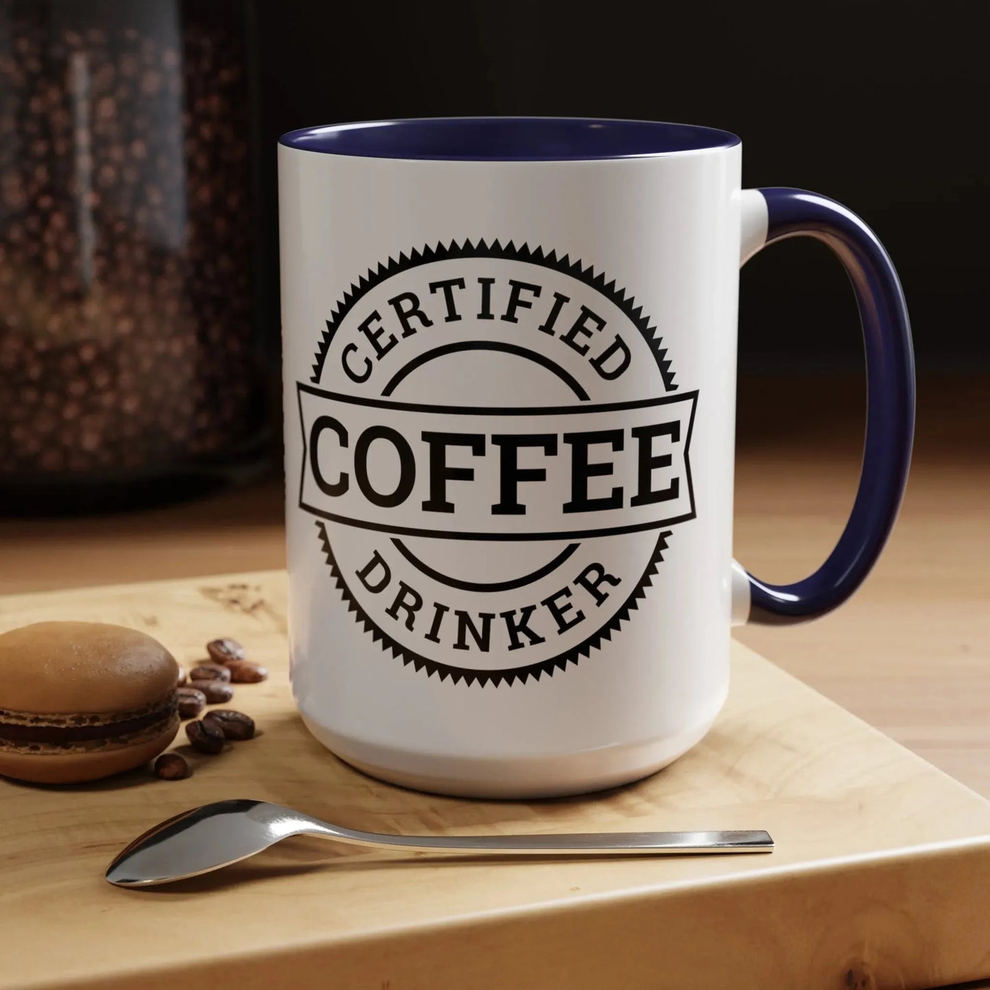 Certified coffee drinker 11oz two-tone ceramic mug - Unique gift for coffee lovers - Mug World