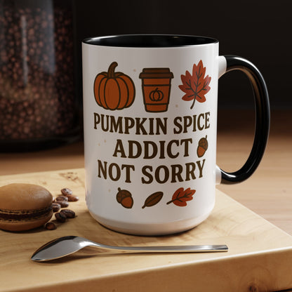 Pumpkin Spice Addict Coffee Mug, Cozy Fall Gift for Coffee Lovers, Autumn Decor, Cute Mug for Thanksgiving