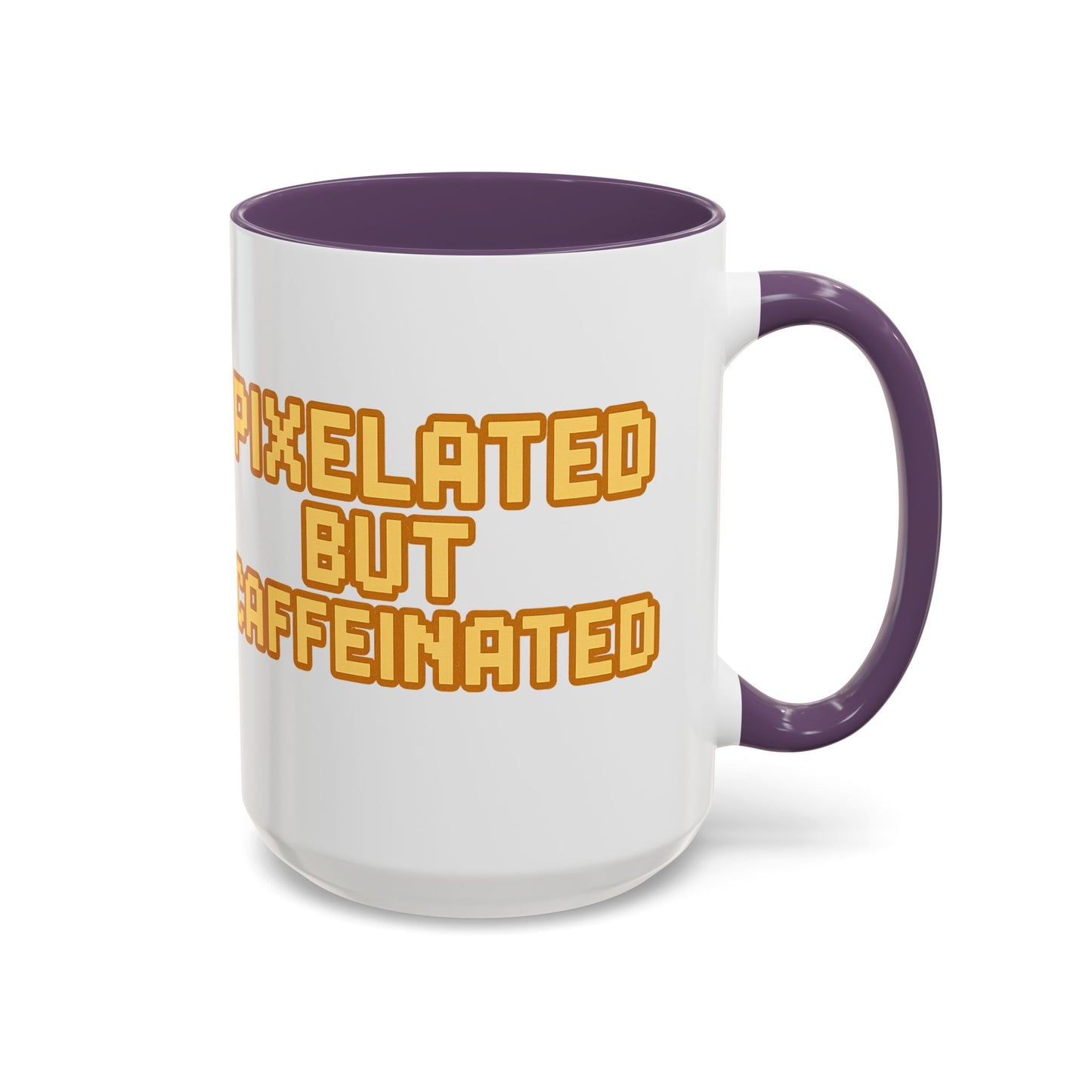 Pixelated Caffeinated Coffee Mug | Gamer Gift, Cute Coffee Cup, Retro Style Mug, Unique Gift for Him/Her, Home Office Decor