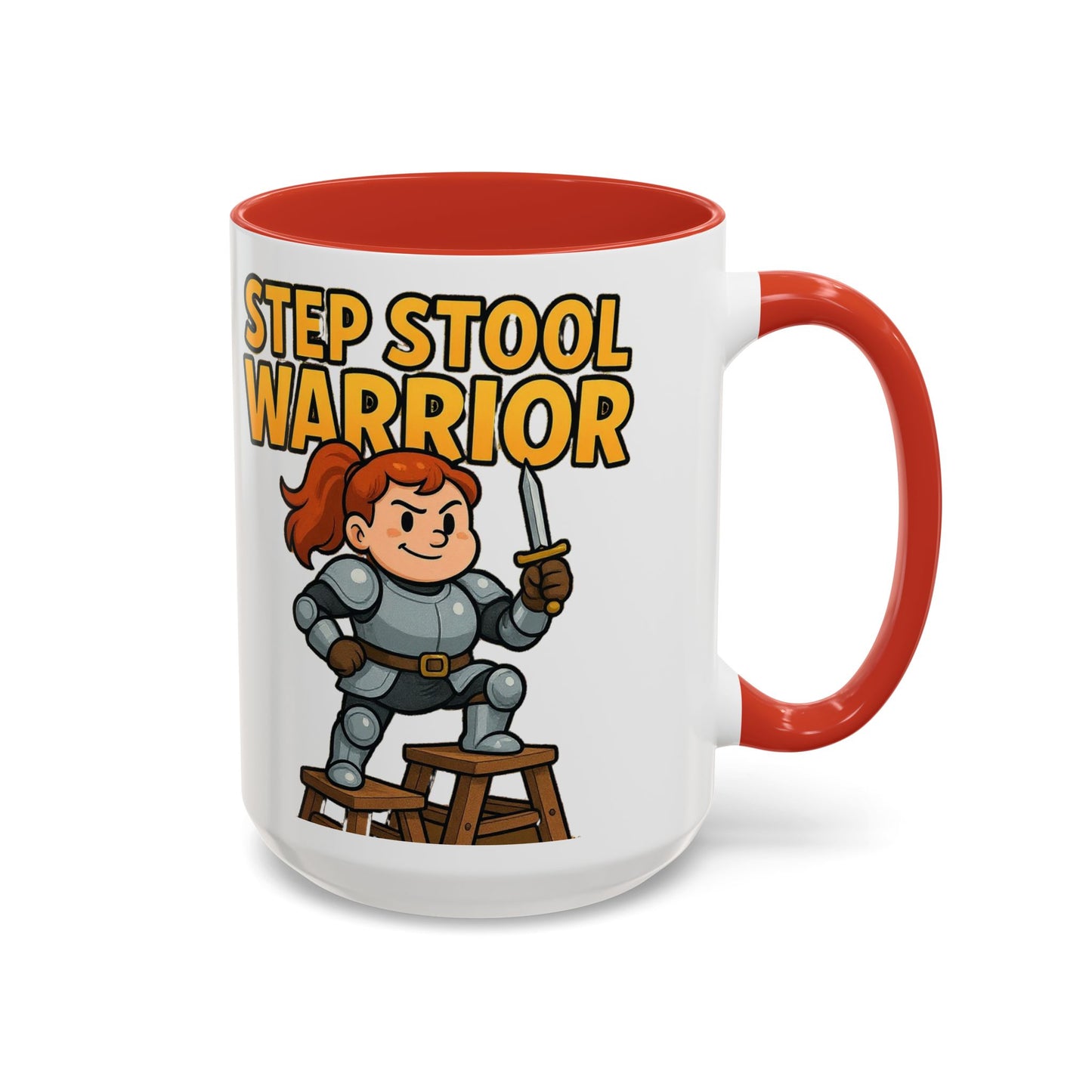 Step Stool Warrior Coffee Mug - Fun Gift for Kids, Unique Kitchenware, Playful Drinkware, Parenting Humor, Kids' Motivation