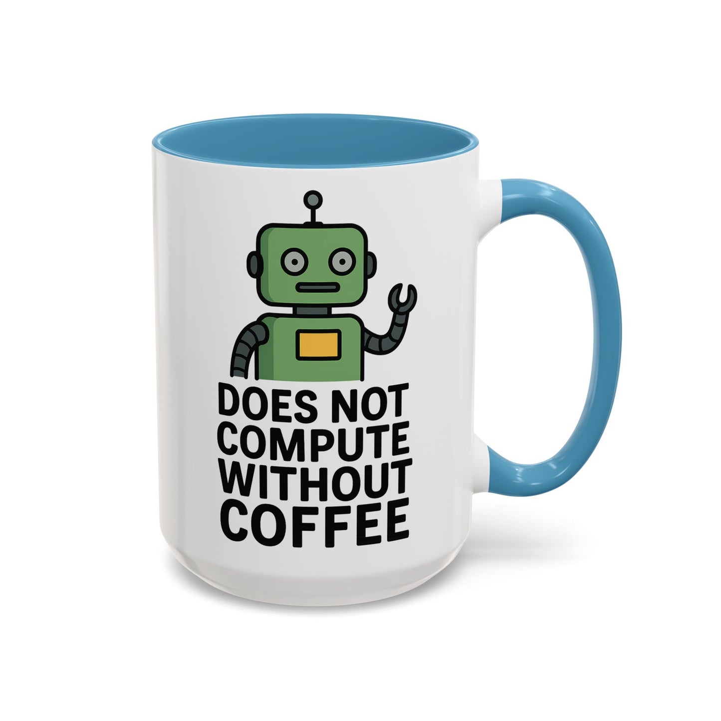 Funny Robot Coffee Mug | Does Not Compute Without Coffee | Gift for Tech Lovers, Office Humor, Geeky Kitchen Decor