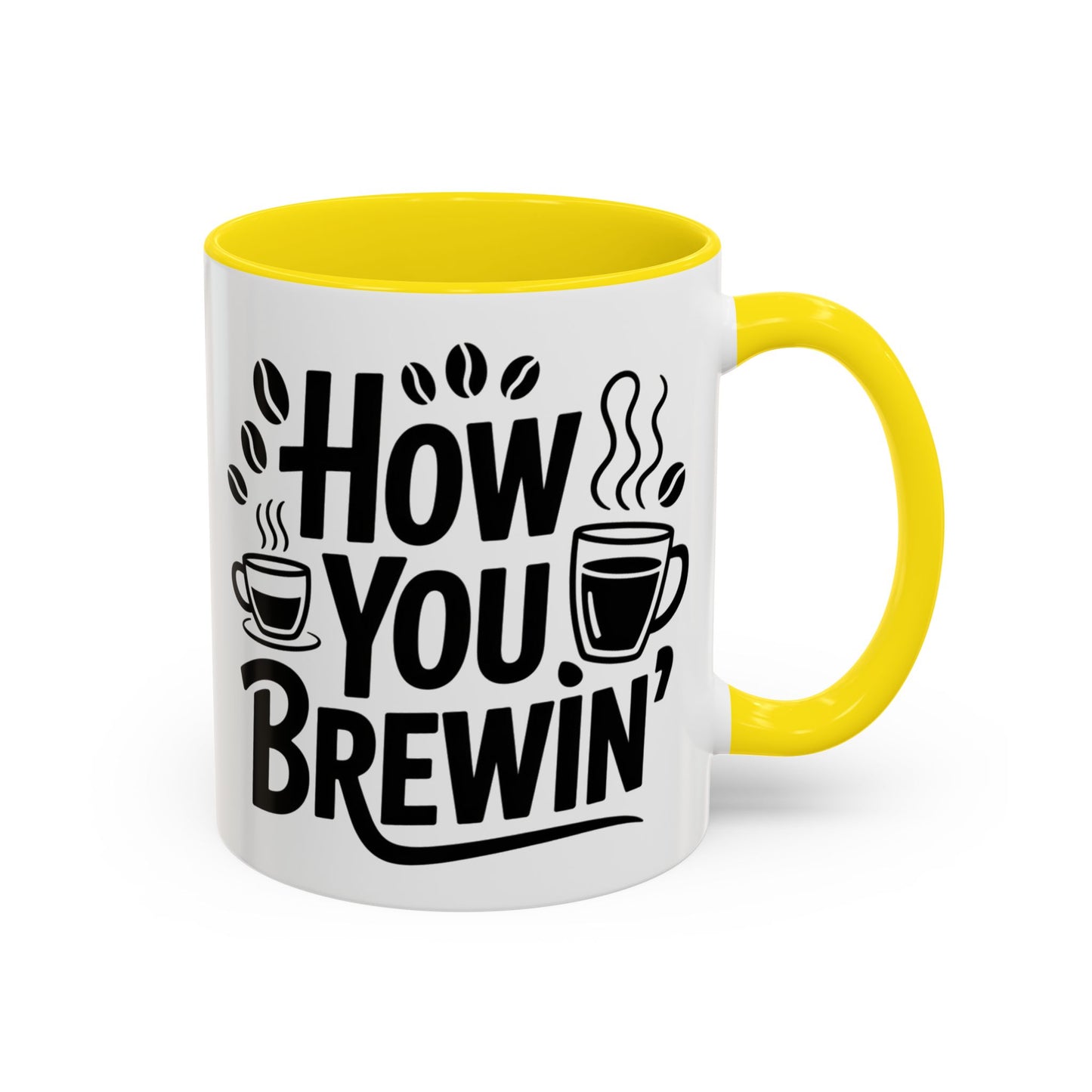 How You Brewin' Coffee Lover's Accent Mug -  Perfect for Daily Coffee Ritual, Birthday Gift