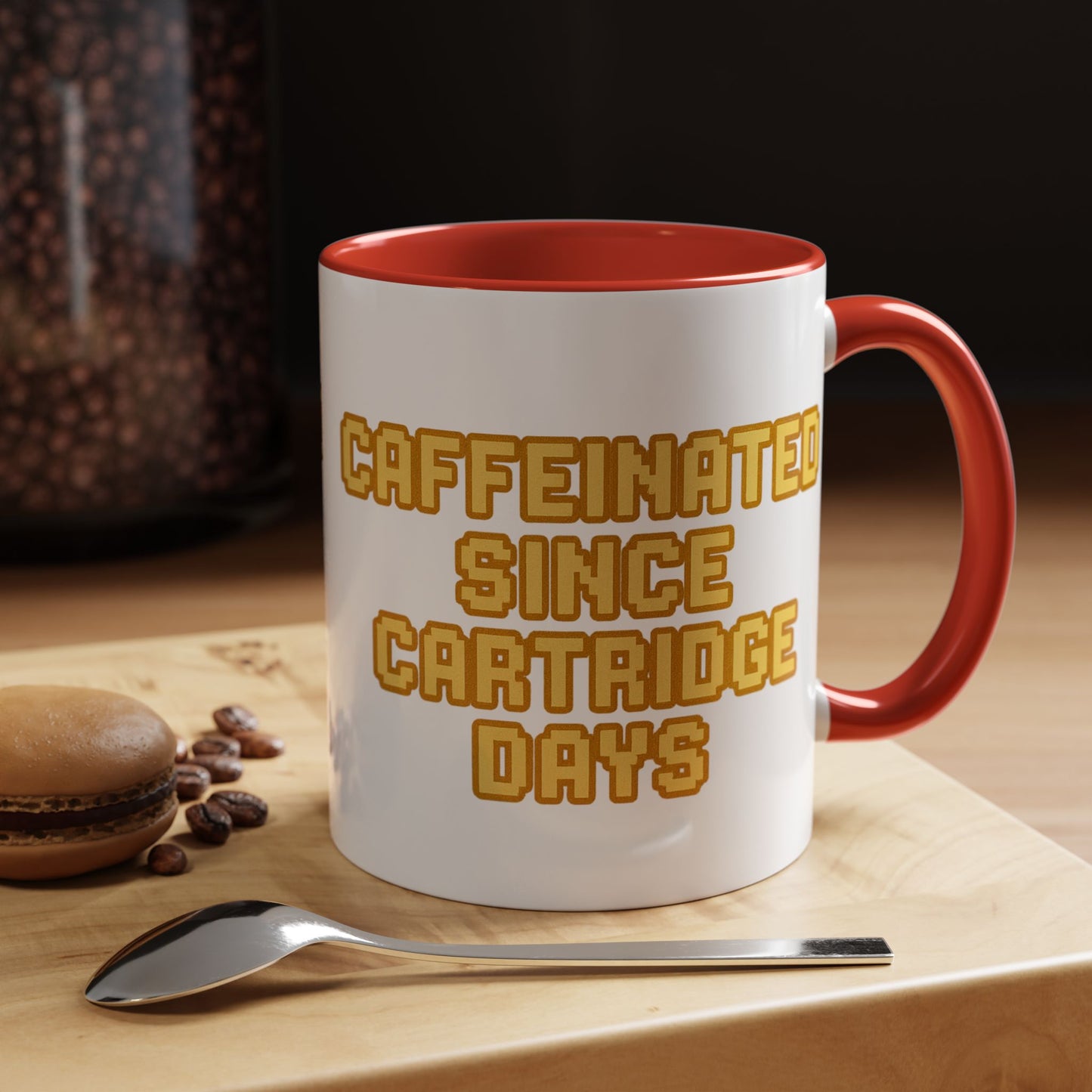 Caffeinated Nostalgia Coffee Mug, Retro Gamer Mug, Gift for Gamers, Fun Coffee Cup, Unique Kitchenware, Video Game Enthusiast