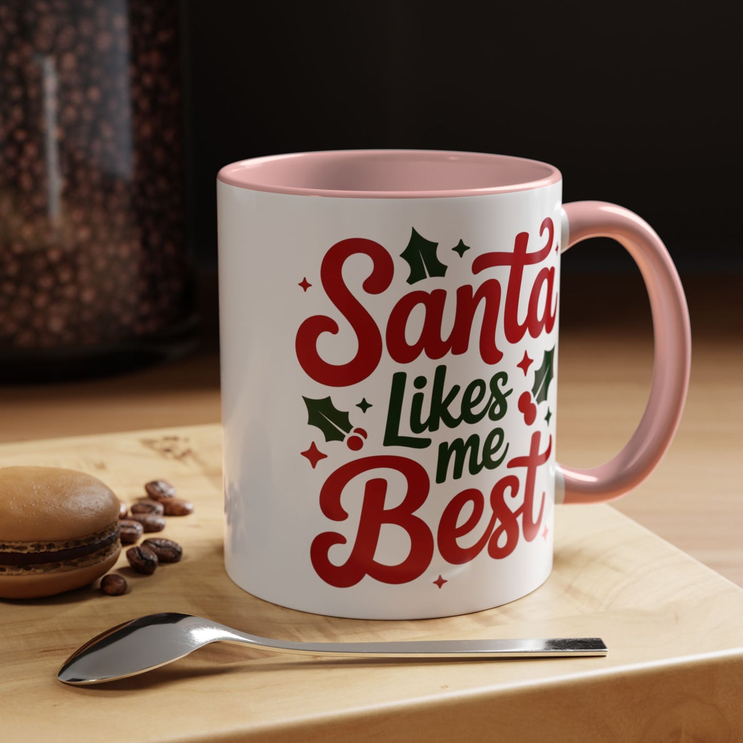 Santa Likes Me Best, Winter Decor, Gift for Coffee Lovers, Unique Present