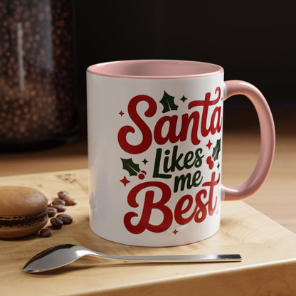 Santa Likes Me Best, Winter Decor, Gift for Coffee Lovers, Unique Present