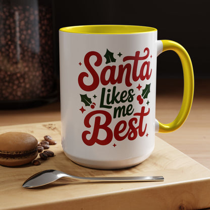 Santa Likes Me Best, Winter Decor, Gift for Coffee Lovers, Unique Present