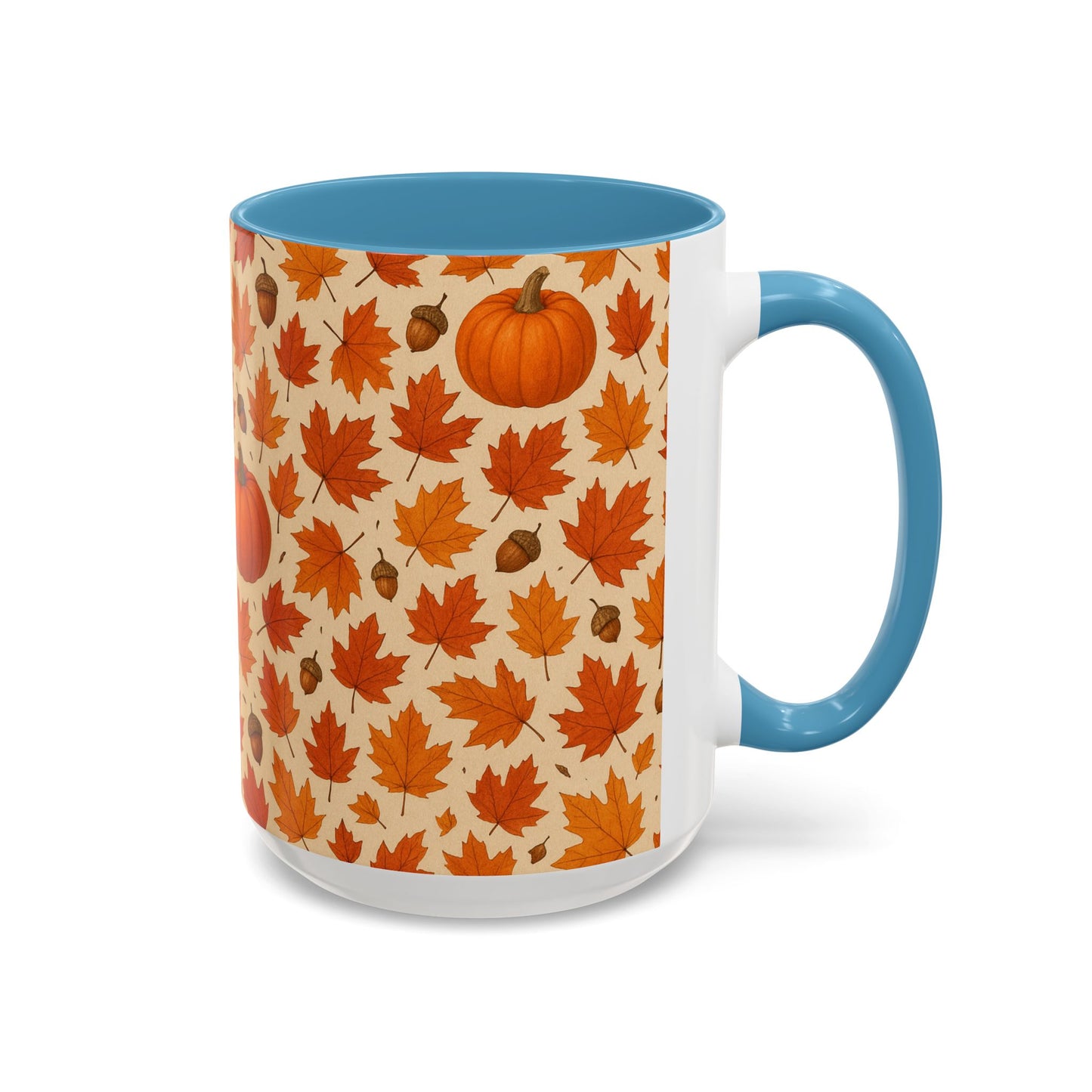 Autumn Leaves Coffee Mug, Pumpkin Mug, Fall Decor, Seasonal Gift, Nature Lover Mug, Cozy Kitchenware