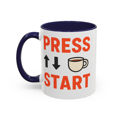 Press Start Retro Gamer Design, Fun Gifts for Gamers, Office Essentials, Tea Lovers, Unique Home Decor