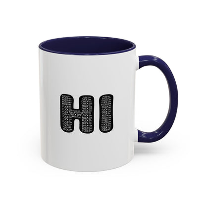 Explicit 'HI' Design, Modern Mug for Tea Lovers, Gift Idea for Friends, Unique Office Decor, Home Kitchen Accessory