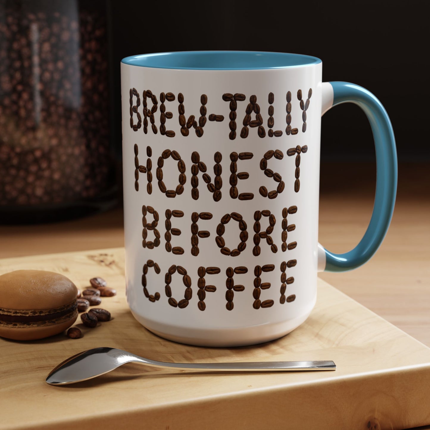 Brew-Tally Honest Before Coffee Mug | Fun Coffee Lover Gift | Humorous Mug for Morning Routine | Black Accented 11oz or 15oz Option