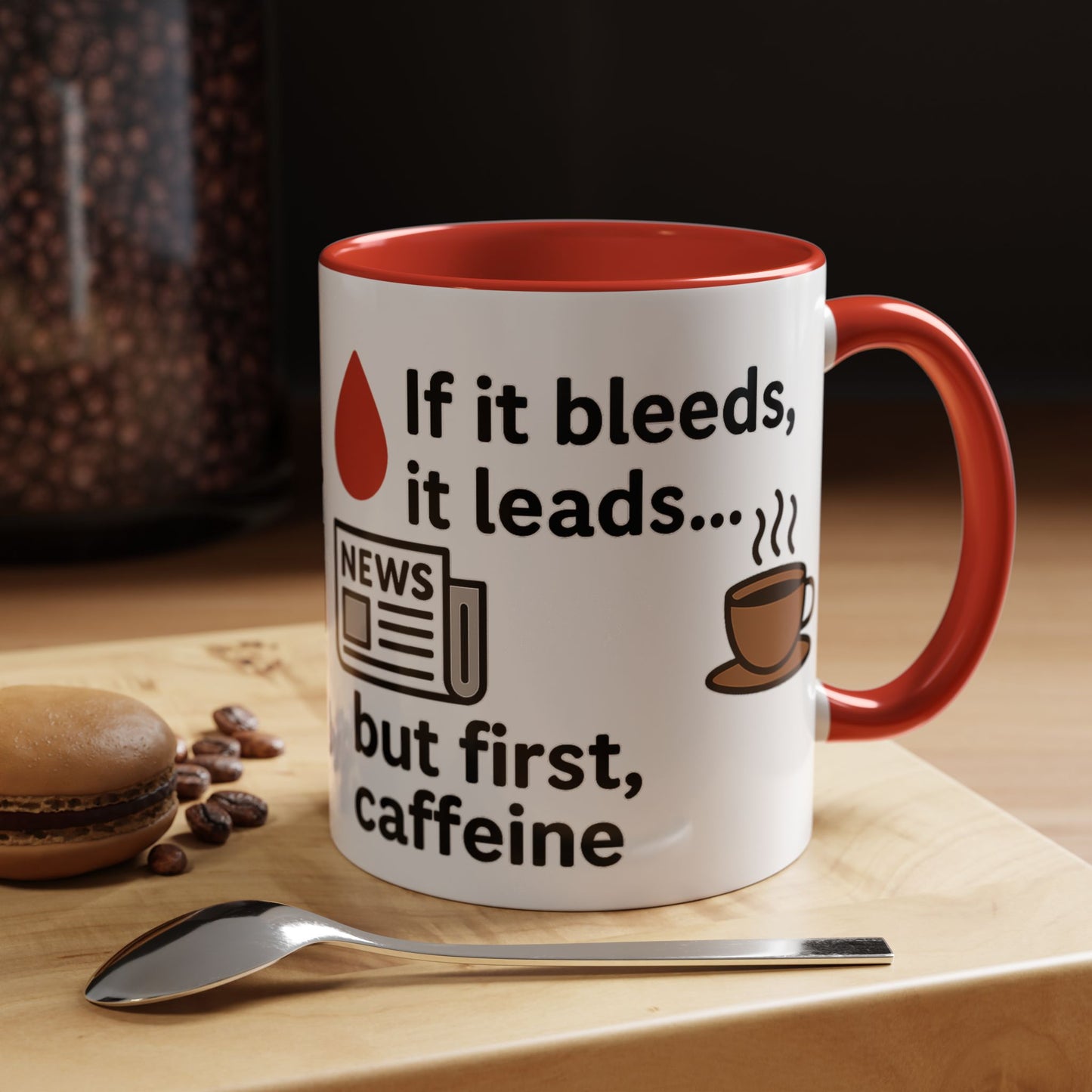 If it Bleeds it Leads Gift for Journalists, Writers, News Lovers, Unique Mug for Work or Home