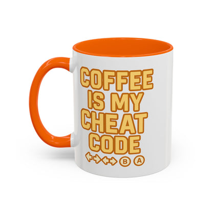 Coffee is My Cheat Code, Game Themed Gift, Funny Mug for Gamers, Gaming Accessory, Birthday Gift for Him