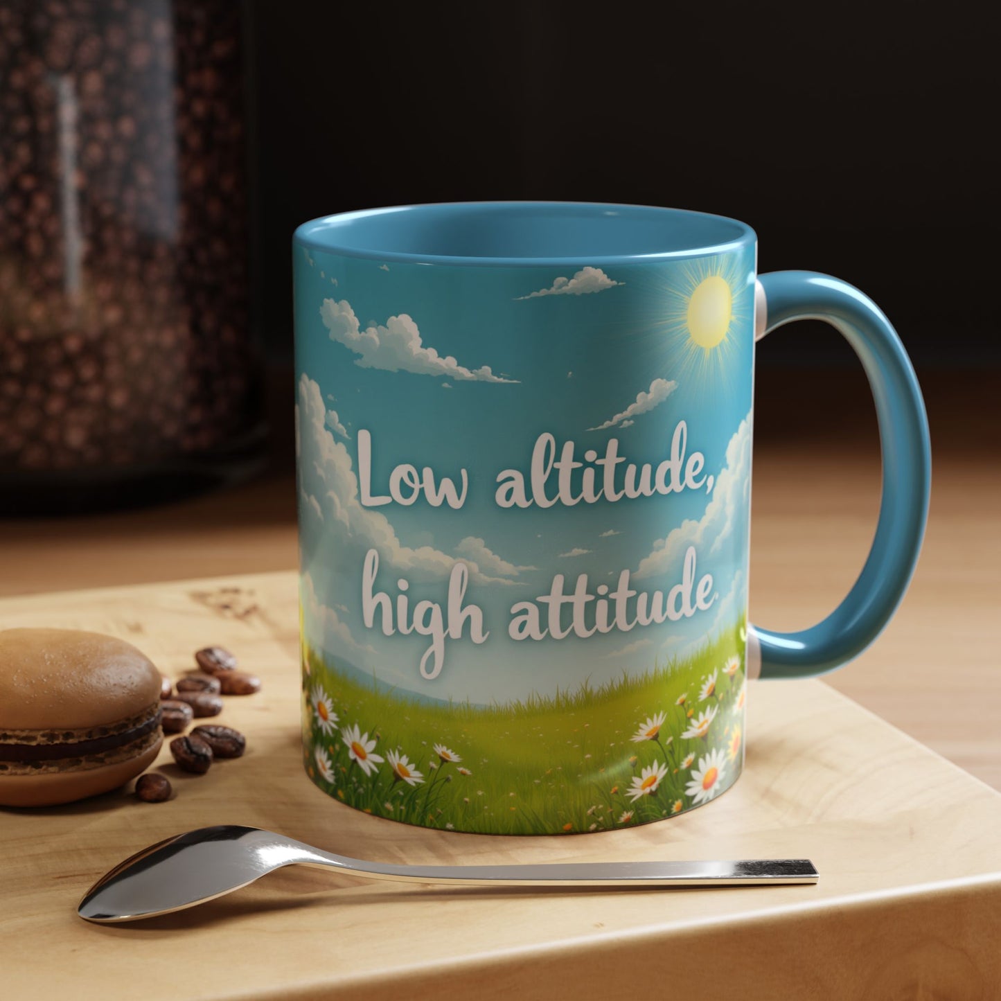 Low Altitude, High Attitude | Motivational Gift for Coffee Lovers, Nature Enthusiasts, Office Decor, [...]