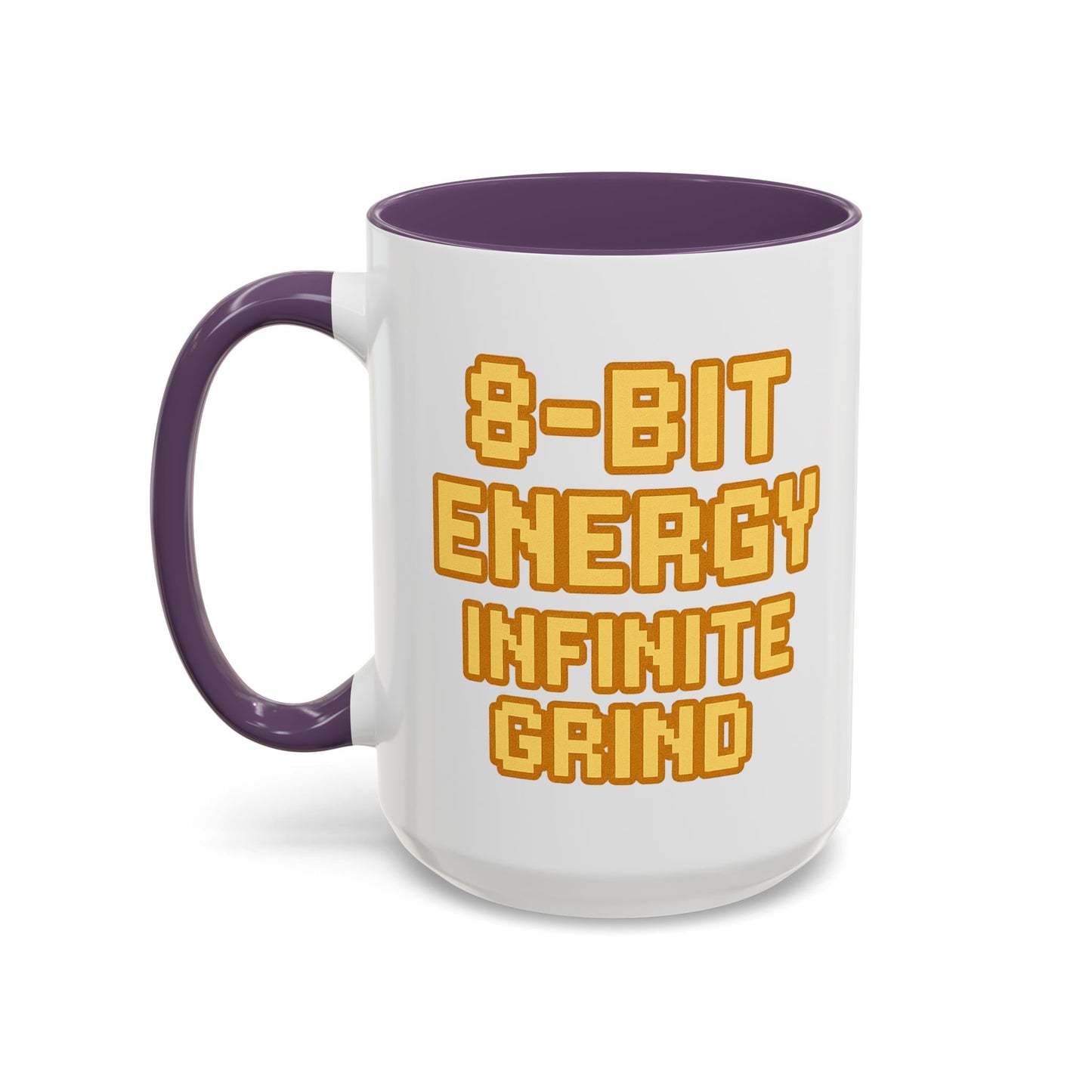 8-Bit Energy Infinite Grind, Cool Gaming Gift, Retro Video Game Cup, Perfect for Gamers, Fun Office Mug