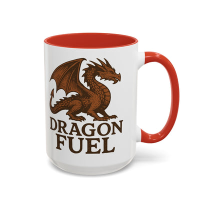 Dragon Fuel Coffee Mug - 11/15oz, Fantasy Gift for Gamers, Unique Dragon Lover's Cup, Dungeons & Dragons Drinkware, Gift for Wizards