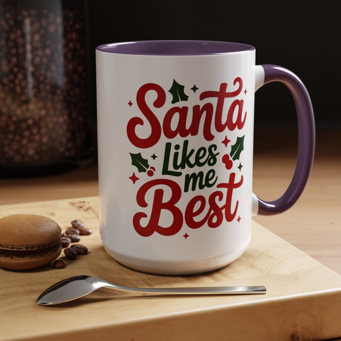 Santa Likes Me Best, Winter Decor, Gift for Coffee Lovers, Unique Present