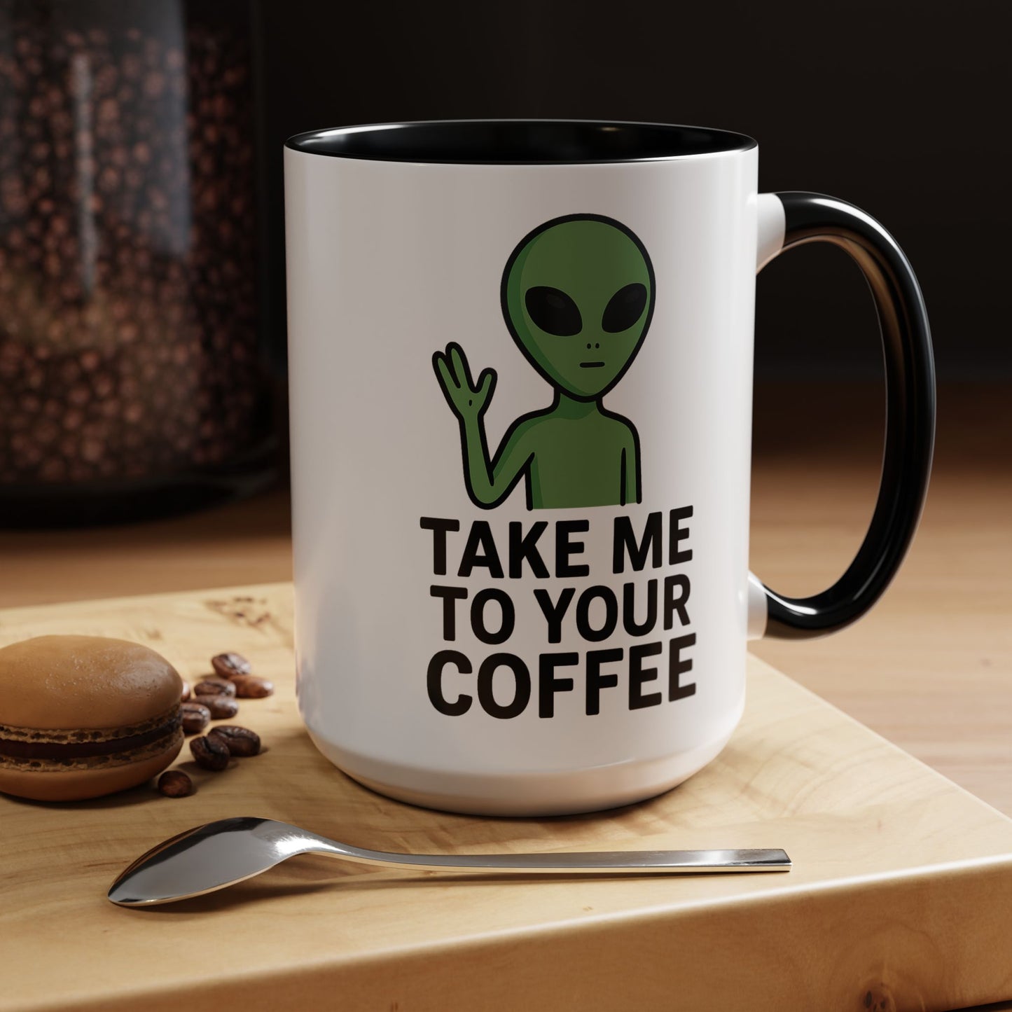 Funny Alien Coffee Mug - Take Me To Your Coffee, Humorous Gift for Coffee Lovers, Unique Office Decor, Birthday Gift