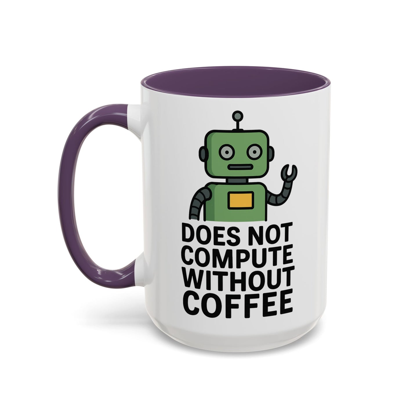 Funny Robot Coffee Mug | Does Not Compute Without Coffee | Gift for Tech Lovers, Office Humor, Geeky Kitchen Decor