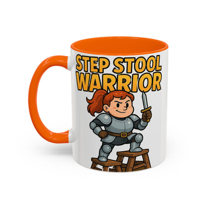 Step Stool Warrior Coffee Mug - Fun Gift for Kids, Unique Kitchenware, Playful Drinkware, Parenting Humor, Kids' Motivation