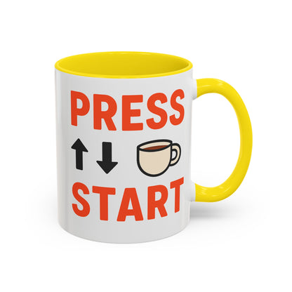 Press Start Retro Gamer Design, Fun Gifts for Gamers, Office Essentials, Tea Lovers, Unique Home Decor