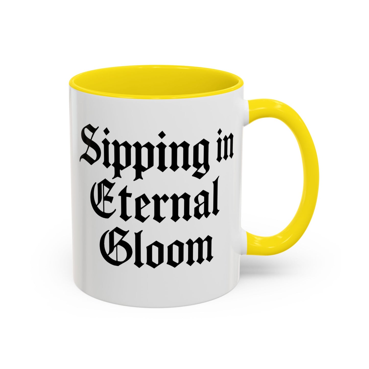 Eternal Gloom Accent Mug - Gothic Coffee Cup, Dark Aesthetic Drinkware, Unique Gift for Halloween, Home Office Decor, Quote Mug