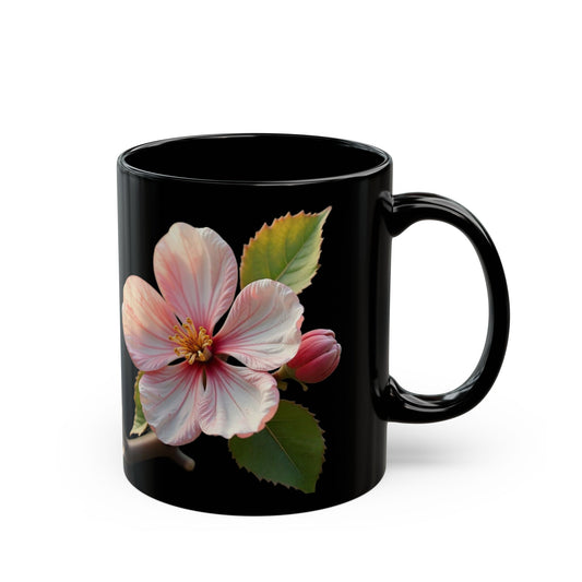 Elegant Floral Black Mug - Perfect for Tea Lovers, Gift for Her, Home Decor, Coffee Enthusiasts, Mother's Day, Birthday