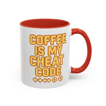 Coffee is My Cheat Code, Game Themed Gift, Funny Mug for Gamers, Gaming Accessory, Birthday Gift for Him