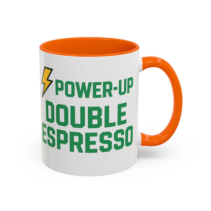 Power-Up Double Espresso Coffee Mug | Energizing Drinkware for Coffee Lovers, Gift for Baristas, Morning Motivation, Kitchen Decor