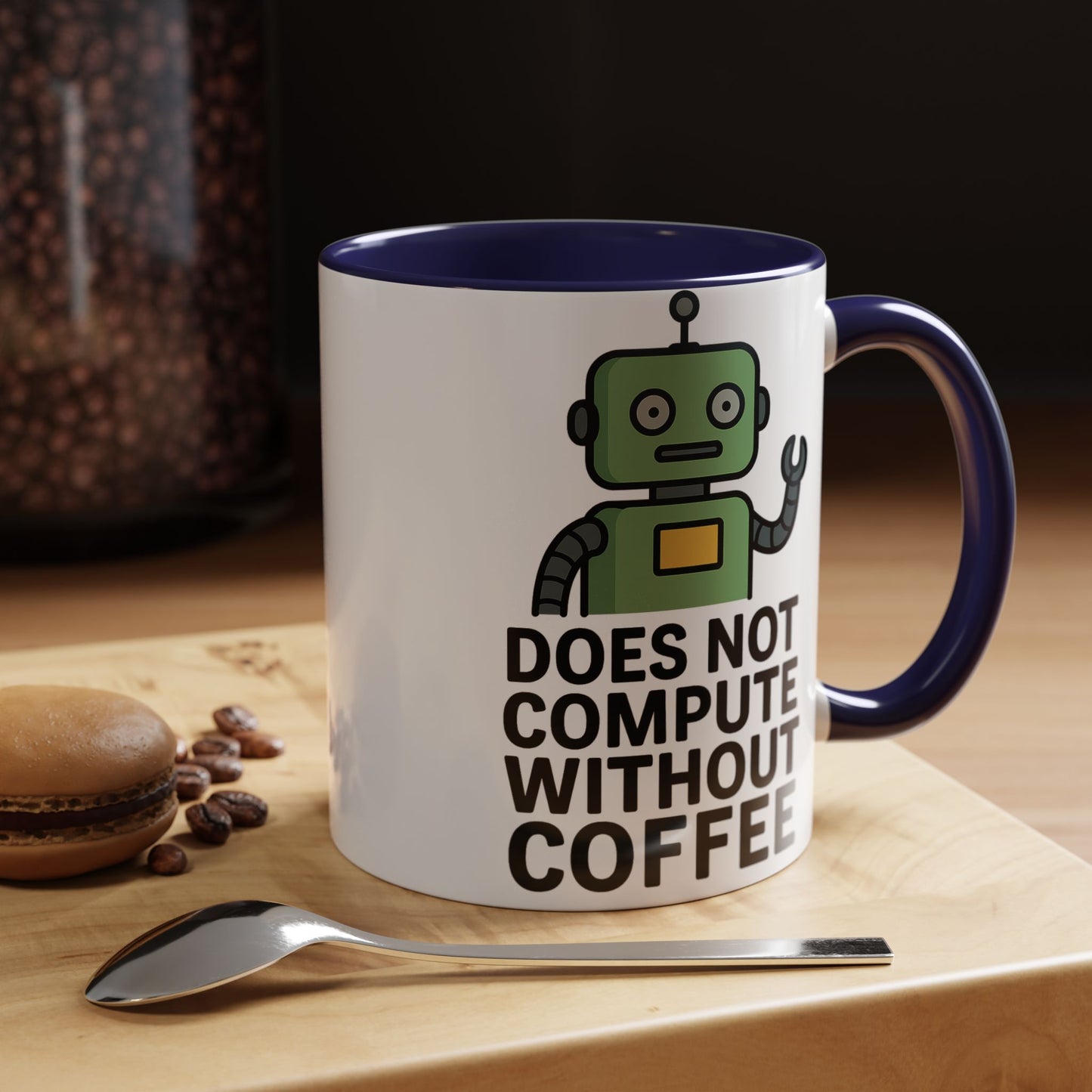 Funny Robot Coffee Mug | Does Not Compute Without Coffee | Gift for Tech Lovers, Office Humor, Geeky Kitchen Decor