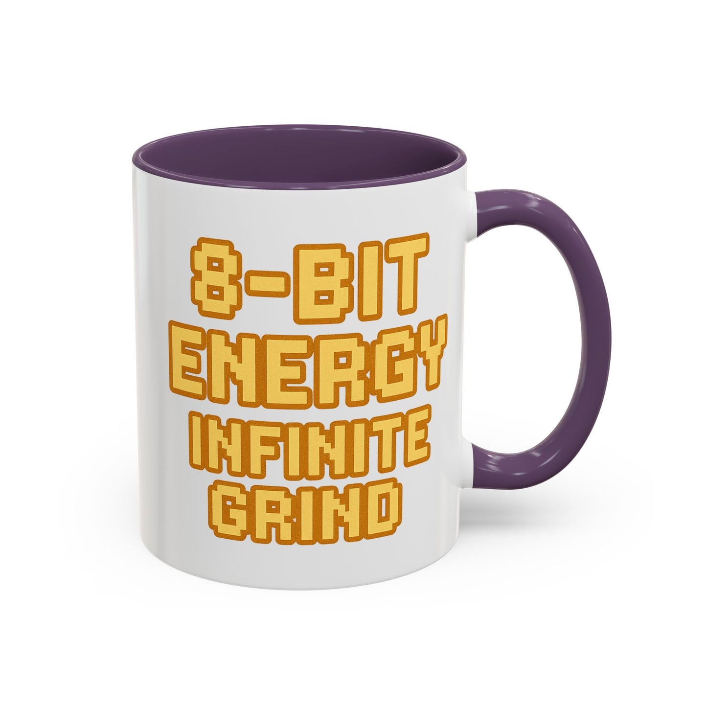 8-Bit Energy Infinite Grind, Cool Gaming Gift, Retro Video Game Cup, Perfect for Gamers, Fun Office Mug