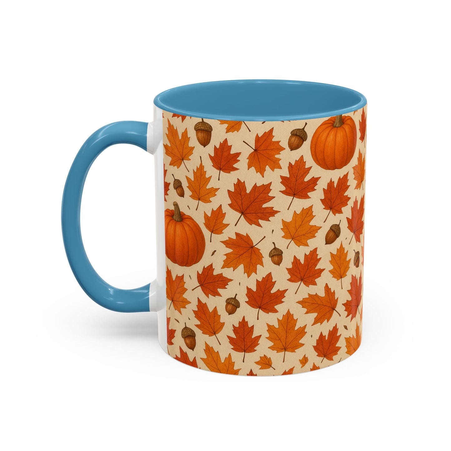 Autumn Leaves Coffee Mug, Pumpkin Mug, Fall Decor, Seasonal Gift, Nature Lover Mug, Cozy Kitchenware