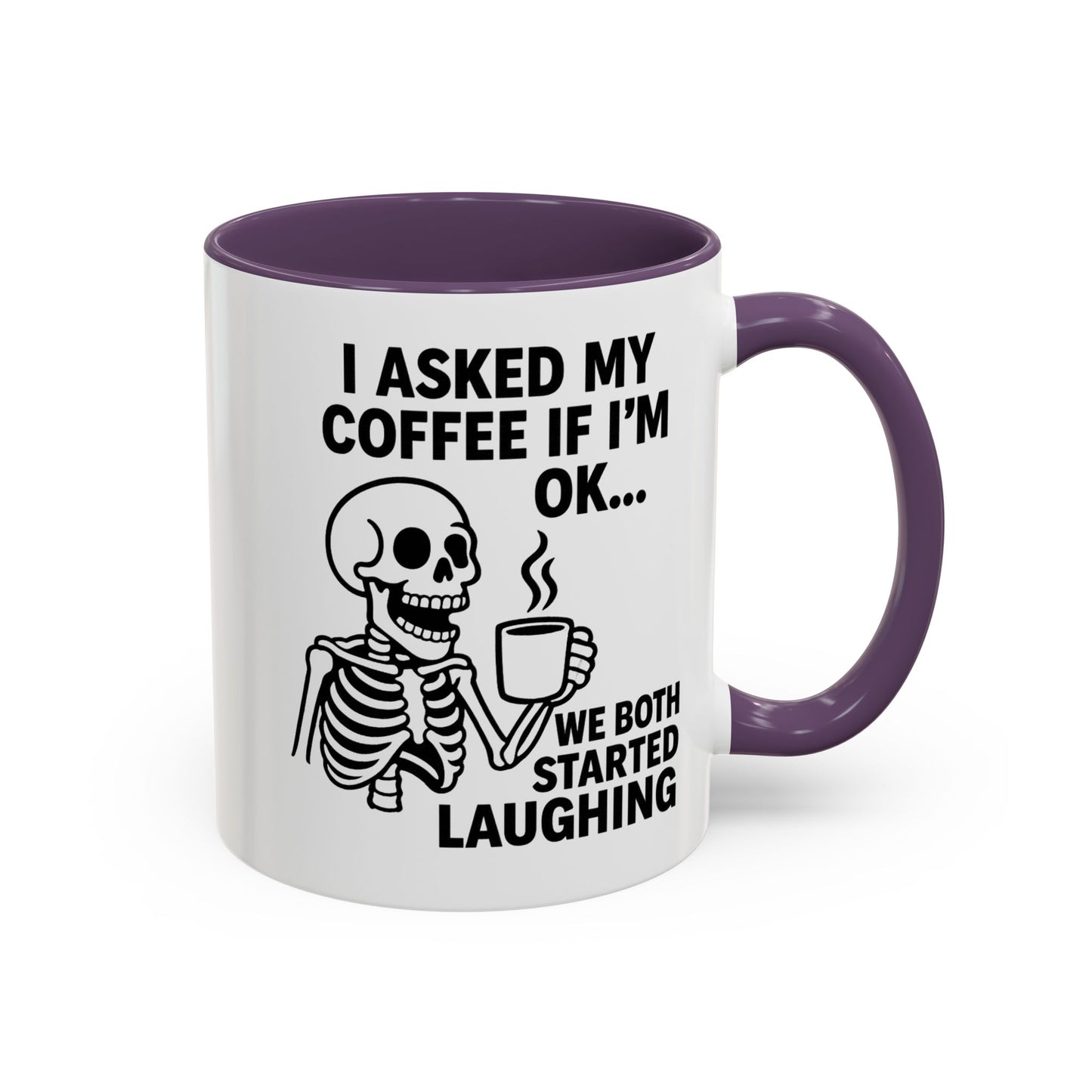 Funny Skeleton Coffee Mug, Halloween Gift, Cute Skeleton Amor, Office Mug, Day of the Dead Coffee Cup