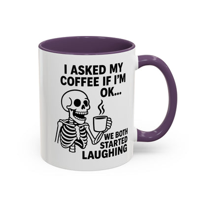 Funny Skeleton Coffee Mug, Halloween Gift, Cute Skeleton Amor, Office Mug, Day of the Dead Coffee Cup