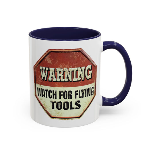 Watch for Flying Tools 11oz two-tone ceramic mug - Unique gift for coffee lovers