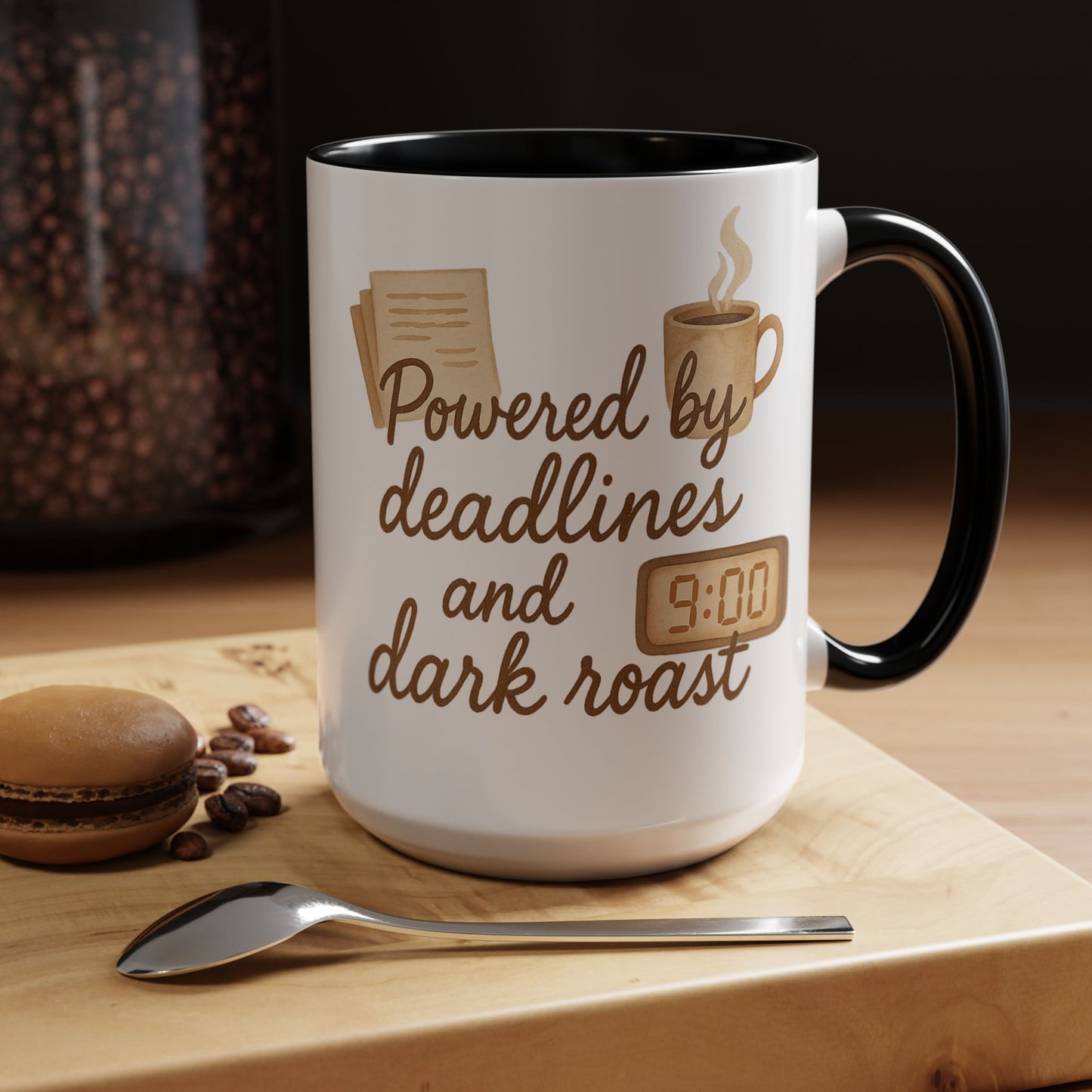 Powered by Deadlines and Dark Roast - Gift for Coffee Lover, Journalist