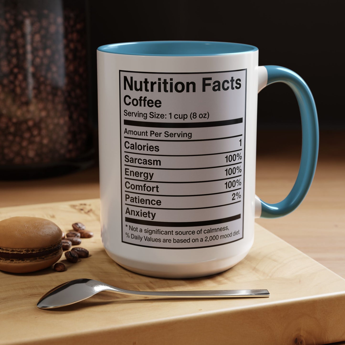 Humorous Coffee Nutrition Facts Mug, Funny Gift for Coffee Lovers