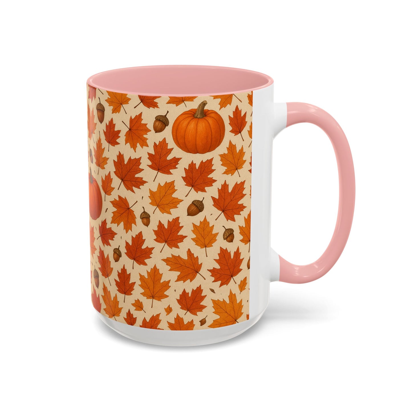 Autumn Leaves Coffee Mug, Pumpkin Mug, Fall Decor, Seasonal Gift, Nature Lover Mug, Cozy Kitchenware