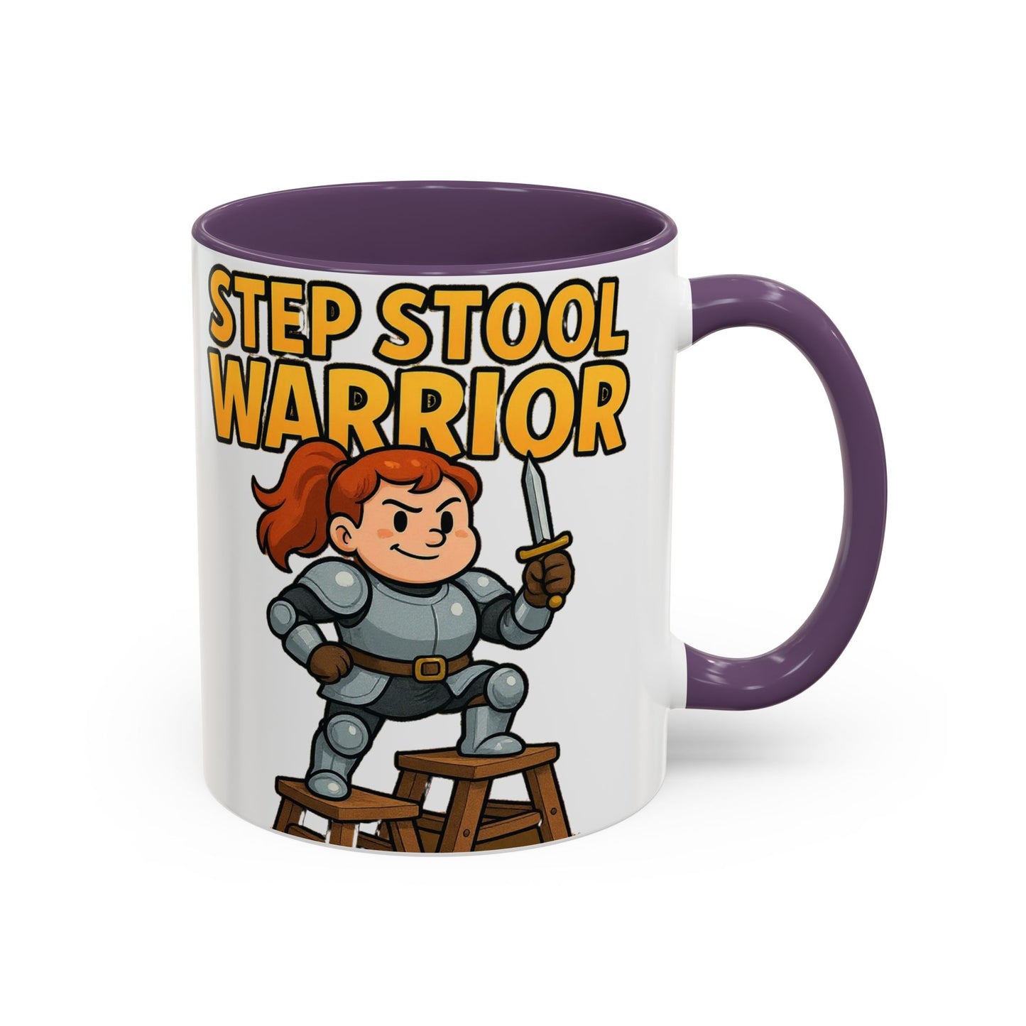 Step Stool Warrior Coffee Mug - Fun Gift for Kids, Unique Kitchenware, Playful Drinkware, Parenting Humor, Kids' Motivation
