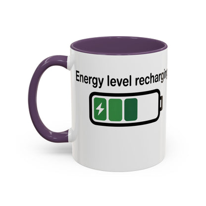 Recharge Your Energy Level, Gift for Tech Lovers, Office Desk Essential, Fun Quote Mug, Unique [...]