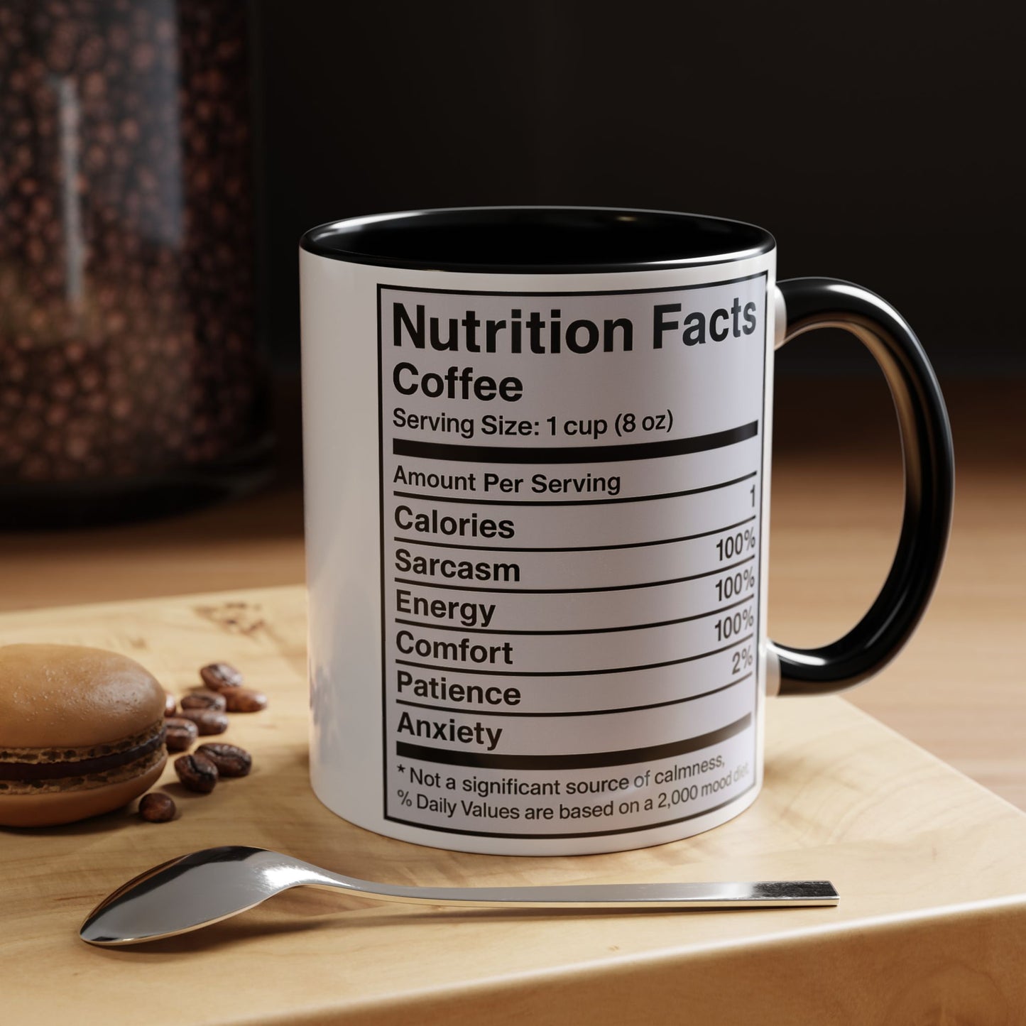 Humorous Coffee Nutrition Facts Mug, Funny Gift for Coffee Lovers