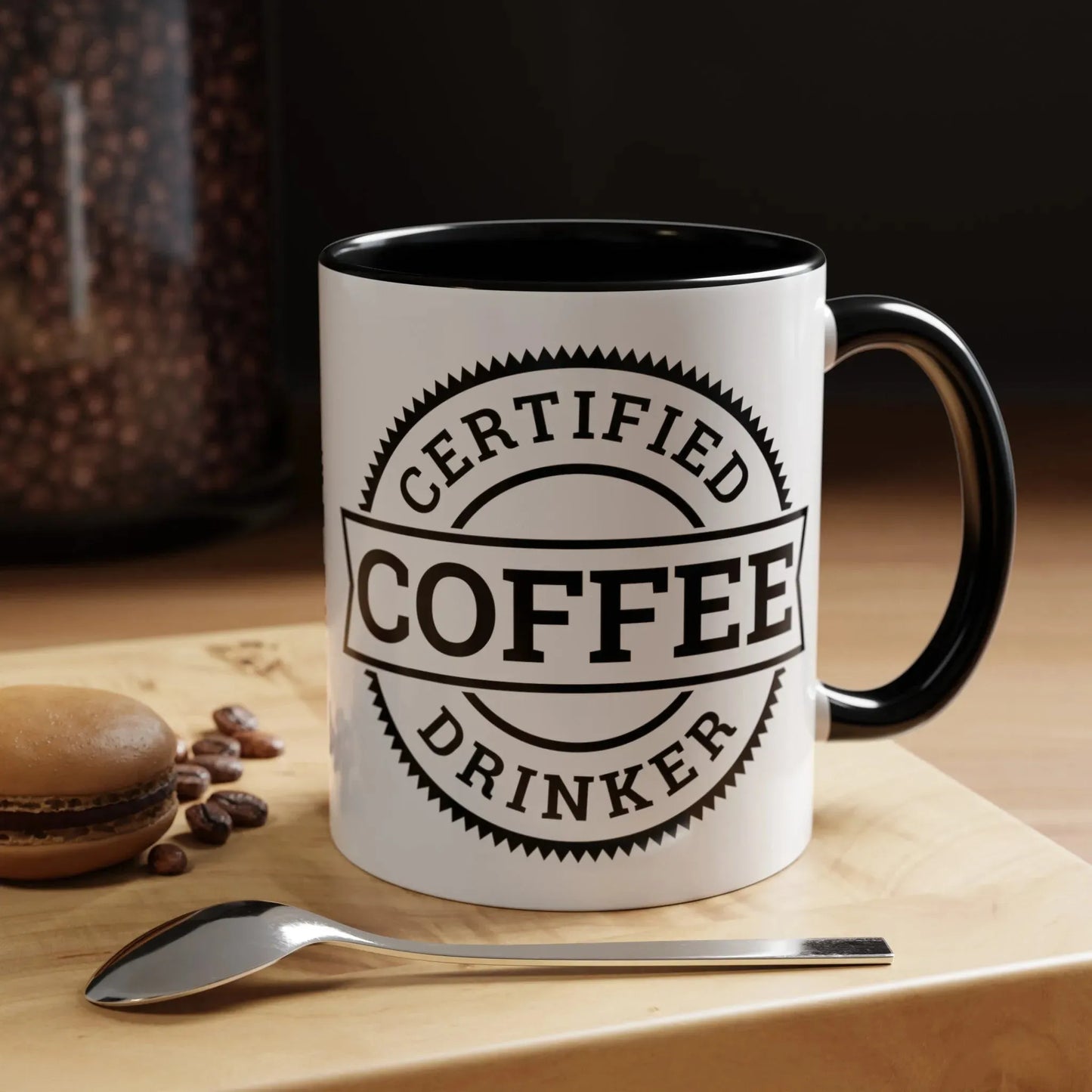 Certified coffee drinker 11oz two-tone ceramic mug - Unique gift for coffee lovers - Mug World