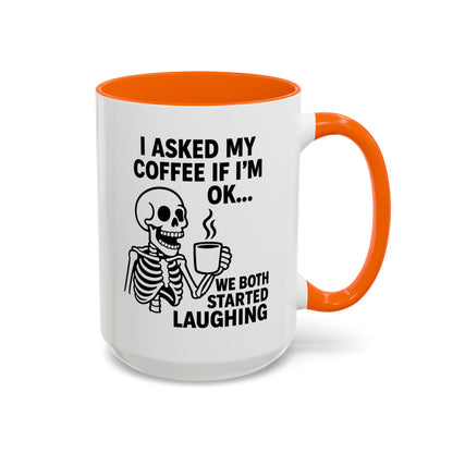 Funny Skeleton Coffee Mug, Halloween Gift, Cute Skeleton Amor, Office Mug, Day of the Dead Coffee Cup