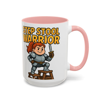 Step Stool Warrior Coffee Mug - Fun Gift for Kids, Unique Kitchenware, Playful Drinkware, Parenting Humor, Kids' Motivation