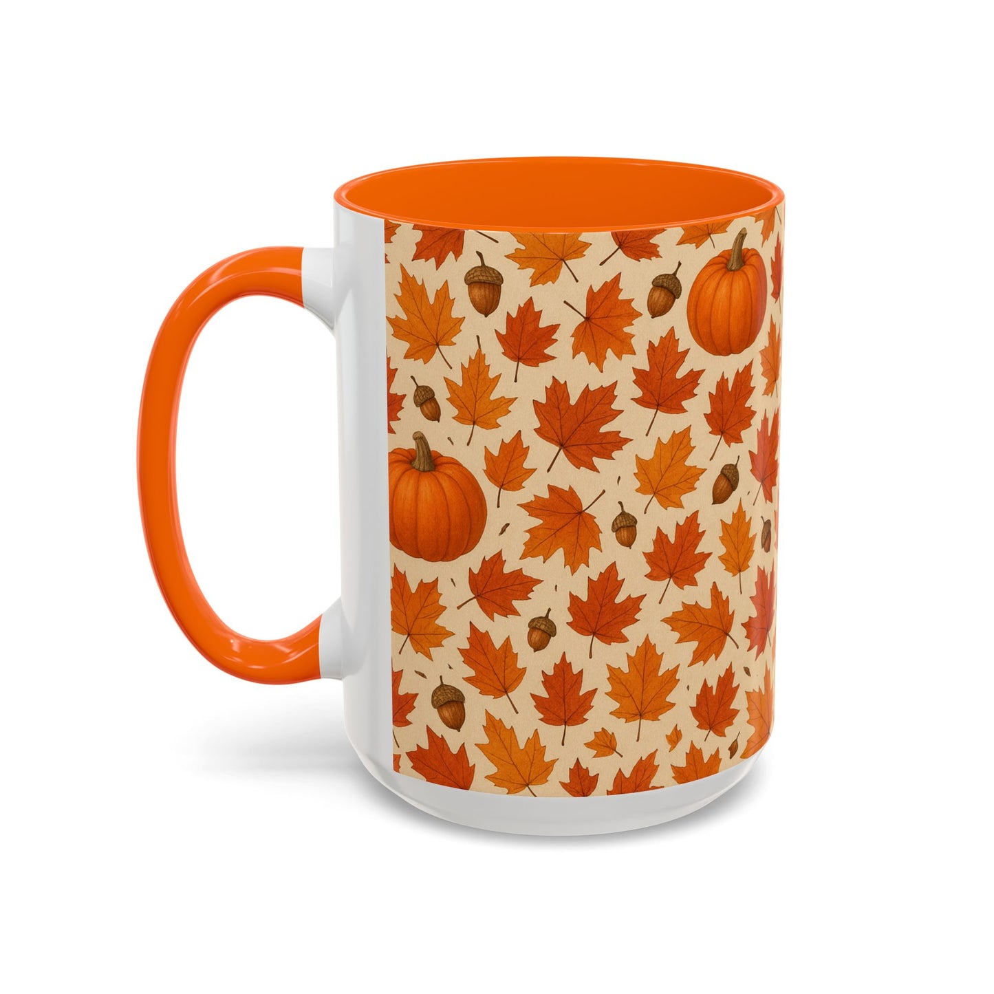 Autumn Leaves Coffee Mug, Pumpkin Mug, Fall Decor, Seasonal Gift, Nature Lover Mug, Cozy Kitchenware
