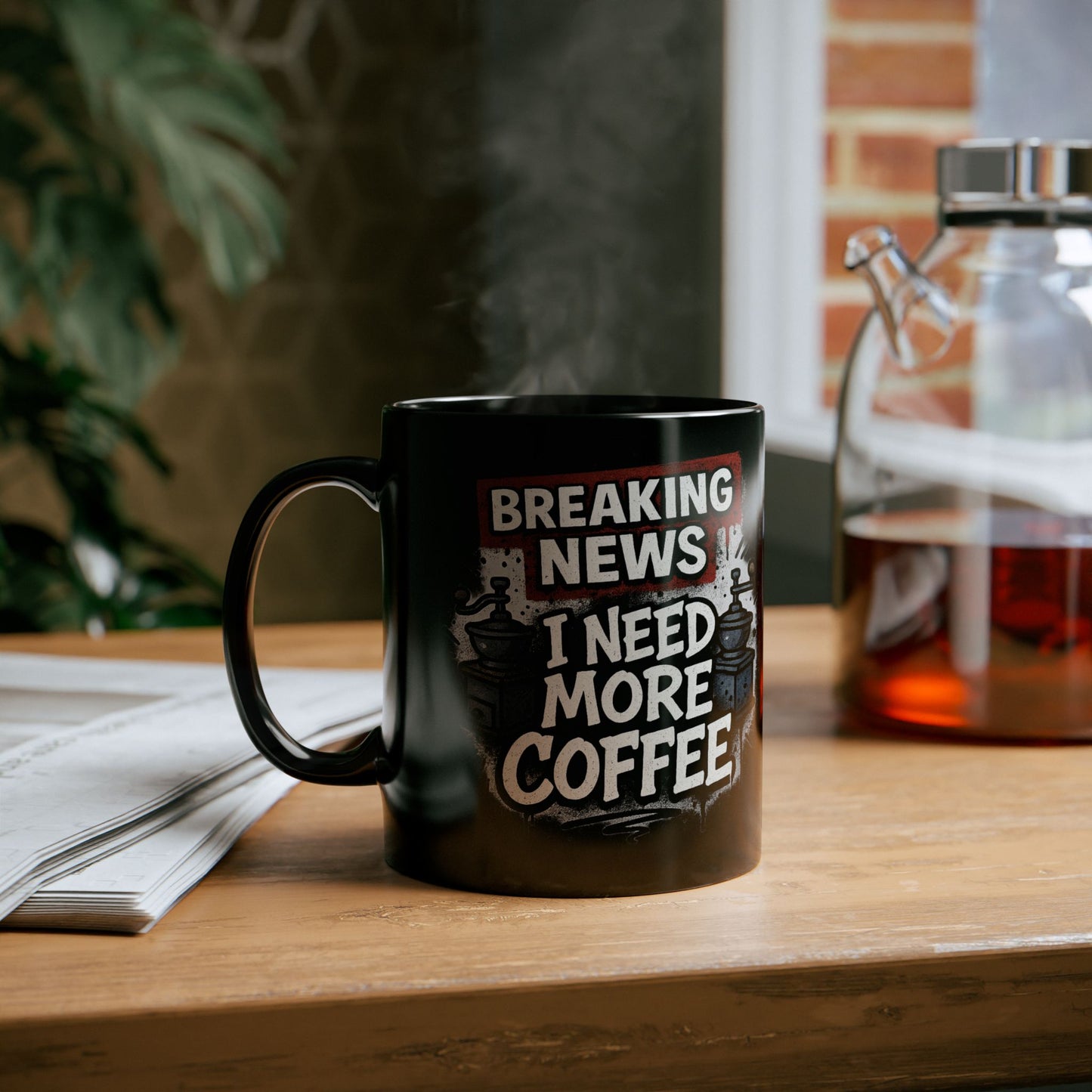 Breaking News, Need More Coffee - Perfect Gift for Caffeine Addicts, Office Fun, Daily Use, Humor