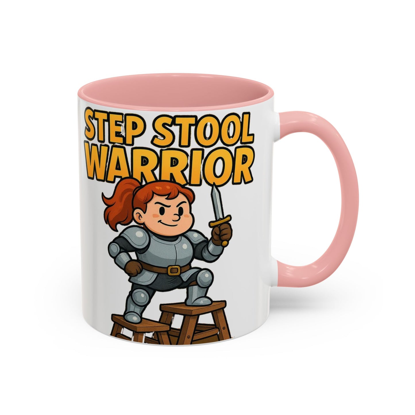 Step Stool Warrior Coffee Mug - Fun Gift for Kids, Unique Kitchenware, Playful Drinkware, Parenting Humor, Kids' Motivation