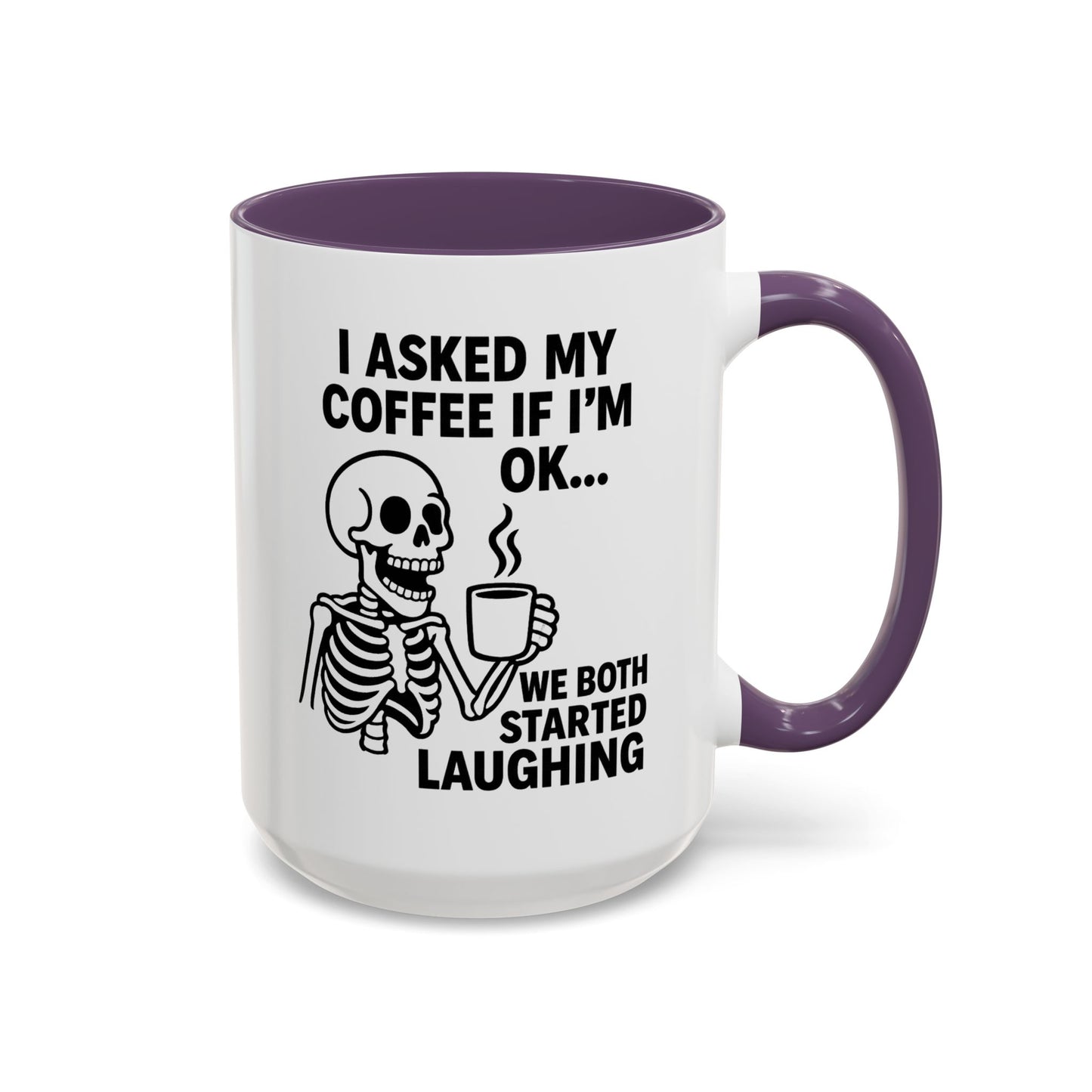 Funny Skeleton Coffee Mug, Halloween Gift, Cute Skeleton Amor, Office Mug, Day of the Dead Coffee Cup