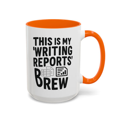 Writing Reports Accent Coffee Mug – Funny Office Gift, Work From Home, Police, Coffee Lover Humor