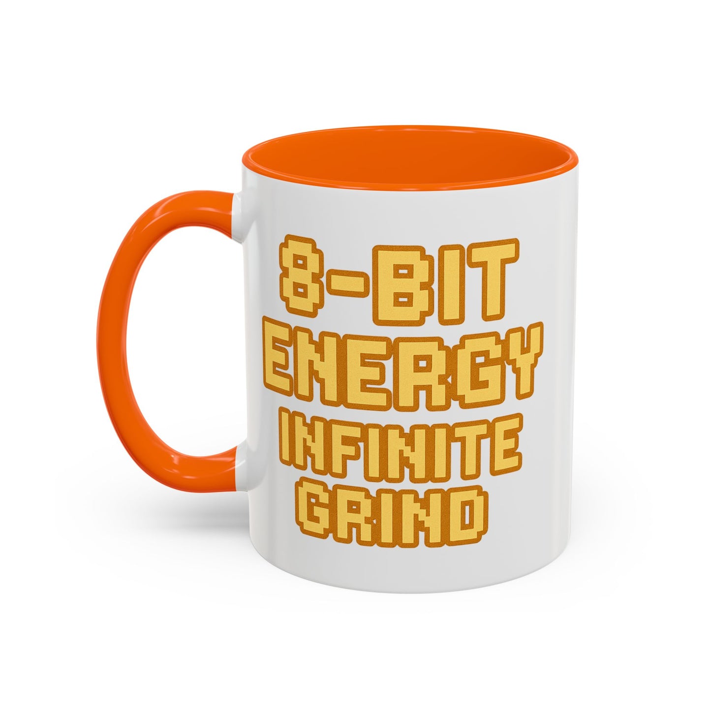 8-Bit Energy Infinite Grind, Cool Gaming Gift, Retro Video Game Cup, Perfect for Gamers, Fun Office Mug